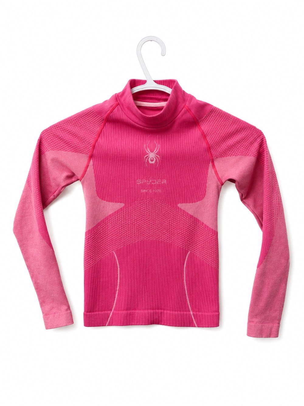 Spyder Hot Pink Seamless Compression Base Layer Mock Neck Top